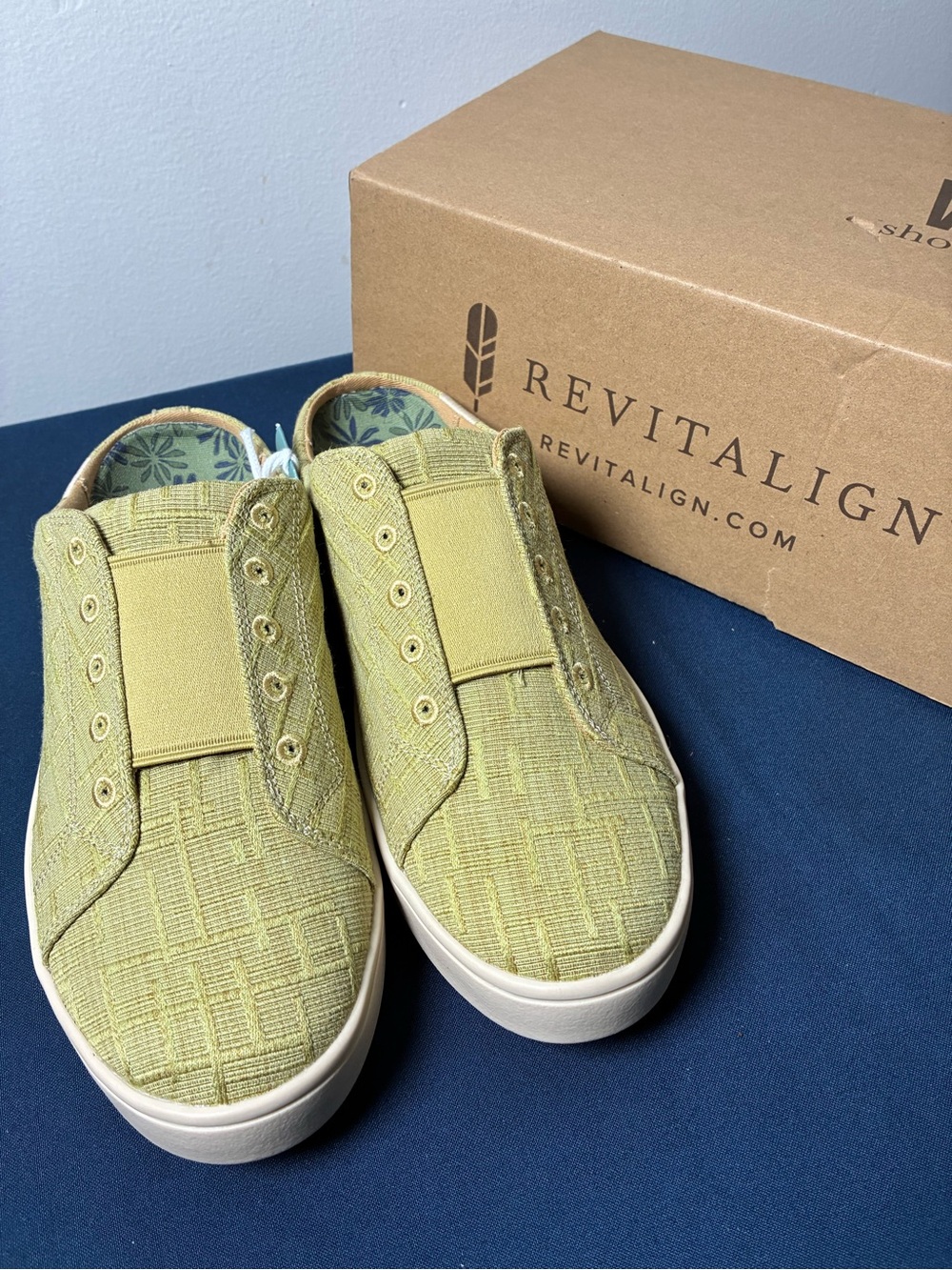 REVITALIGN Women Slip-On Sneakers in Olive Green